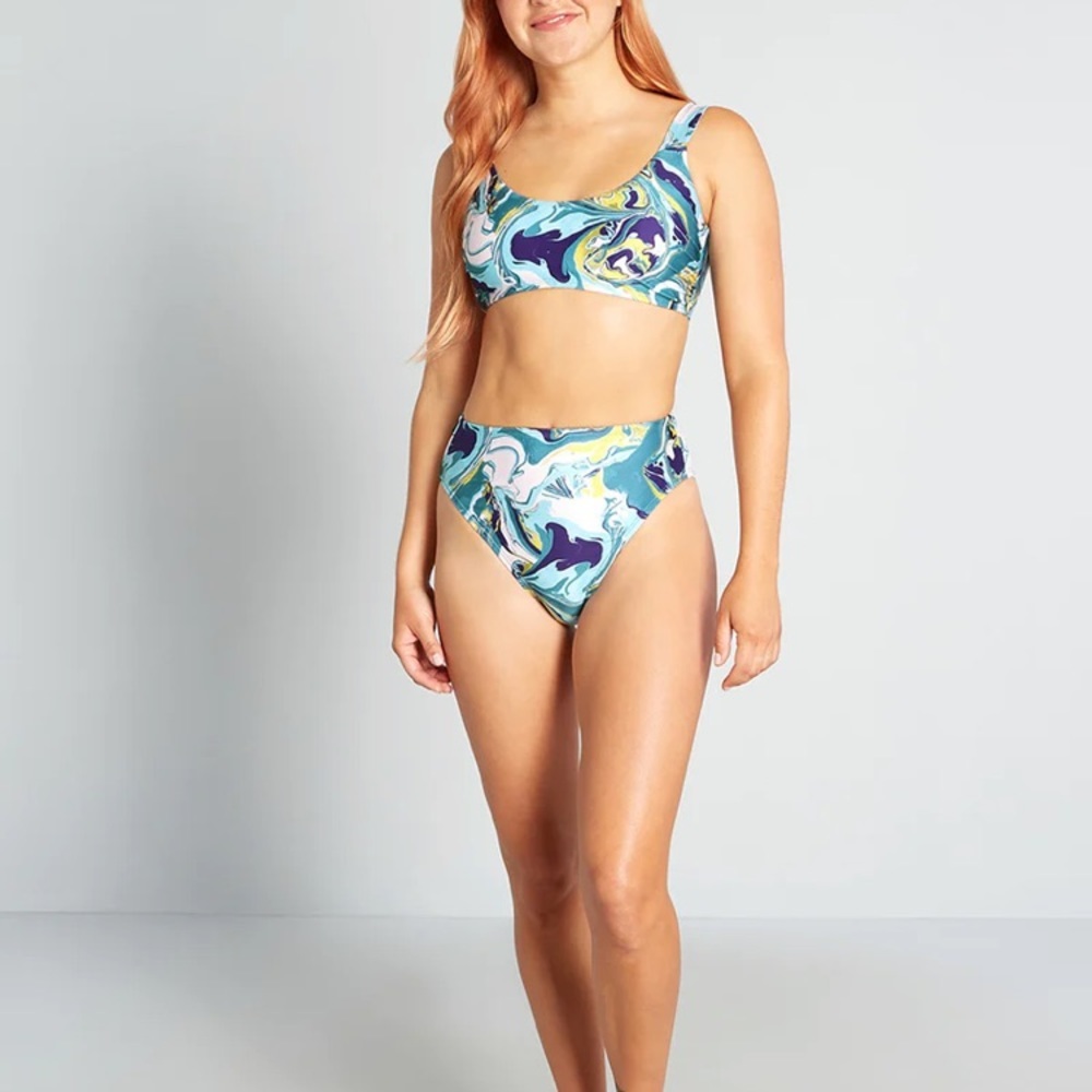 (B21) NEW ModCloth The‎ Franky High-Waisted Bikini Bottoms ONLY, Size 2X, NWOT